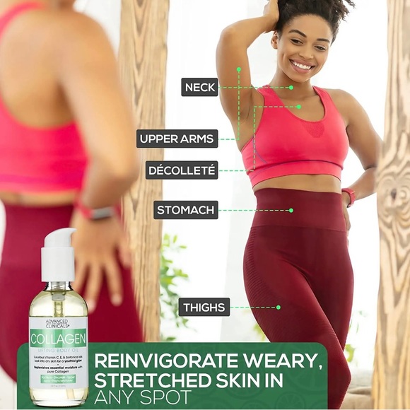 Advanced Clinicals COLLAGEN LIFTING BODY OIL For Neck,Decolleté UpperArms,Thighs - Picture 8 of 9